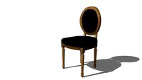 LOUIS Chaise en velours bleu nuit et chêne massif REF 166450 PRIX 199.00