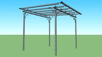 Pergola libera in ferro zincato Particolari in 3D