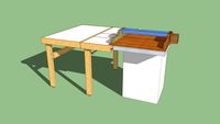 Folding Outfeed Table and Crosscut Sled for Jet Table Saw