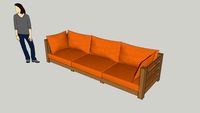 Rust Colored 3-Seat Sofa LongSection