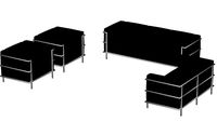 Le Corbusier's LC2 Style Living Room Set (Low Poly)