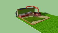 Hybrid (Solar - biogas ) outdoor barbeque/ backyard kitchen