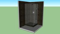 Filo, piatto doccia cladded 1050mm x 950mm in Pietra D'Avola, finitura bamboo