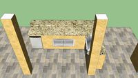 L-Shaped outdoor kitchen