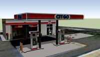 Citgo Gas Station, Pumps & Roof