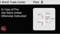 WTC 1 Old Sign on 8th Floor Elevator Lobby Mechanical Floor Fire Saftey