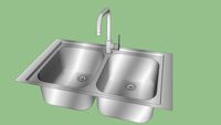 Lavello da incasso due vasche in acciaio inox