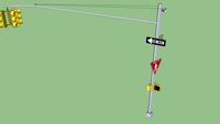 New york city standard 3-way traffic light with ped x-ing