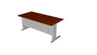 Ofi Metal - Mesa de trabajo 180x80x74 cerezo/ aluminio
