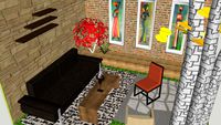 funky outdoor courtyard