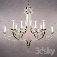Beaded Wrought-Iron Chandelier