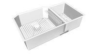 K-5282 Strive(R) 35-1/2' x 20-1/4' x 9-5/16' under-mount extra-large/medium double-bowl kitchen sink with sink rack