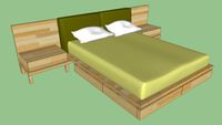 Cama de matrimonio con cajones