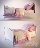 Catalina Bed Trundle & with pink linen