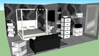 black bianco and silver bedroom