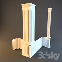 Set of panels and columns for decoration.