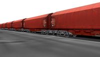 Flacher Wagen - Gattung S Shimmns-ttu (Deutsche Bahn AG Eaos) low-poly