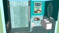 blue bathroom