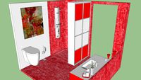 red bathroom