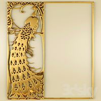Stucco, pattern, peacock frame.