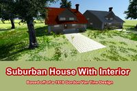 Suburban House With Interior