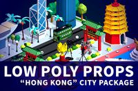 3D Low poly "Hong Kong" city prop pack