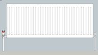 Large Radiator with pipes and TRV for central heating