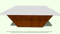 COFFEE TABLE BAMBOO TRUNCATED PYRAMID 42 WHITE TOP BY JOHN A WEICK RA