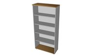 Librería alta de 100 cm abierta con 4 estantes moviles haya/ aluminio