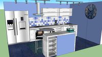 blue kitchen