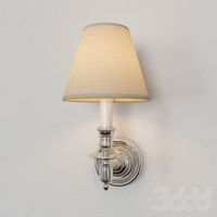 Visual Comfort Studio Single French Sconce in Polished Nickel with Tissue Shade S2110PN-T