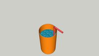 A cup and straw