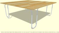COFFEE TABLE PAPER CLIP 43'SQ LIGHT WOOD TOP DESIGN BY JOHN A WEICK RA