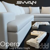 SWAN Opera диван с полкой