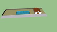 swimming pool with house - piscina con piccola casa