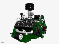 Early Flathead V8 Engine3d model
