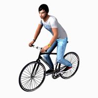 Realtime Bicyclist Rigged3d model