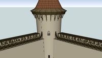 Medieval Castle Tower w/ full interrior & cut-thr.s.