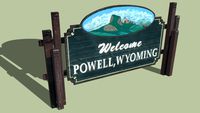 Welcome Sign Powell, Wyoming