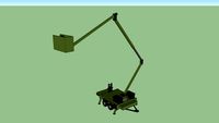 military trailer with cherry picker