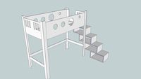 Loft bed with shelf as stair