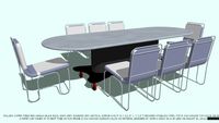 TABLE ST ST TOP & 8 CHAIRS YOU CHOOSE CUSHIONS COLOR BY JOHN A WEICK RA