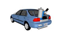 Wood chip powered Honda with GEK gasifier