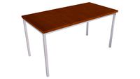 Mesa rectangular 140 x70 x74 cm cerezo/ aluminio