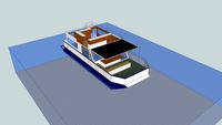 Catamaran style Houseboat