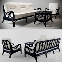 a set of furniture. rattan