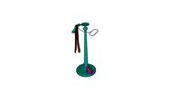 clothes hanger with scarf and shoes