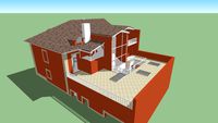 Modelo 3D simples do Projecto Inicial de um Prédio na Travessa das Sedas, Lisboa, Portugal