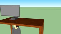 LCD Monitor + Desk