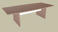 Mesa de juntas tipo tonel patas panel en H 220 x100 cm roble
